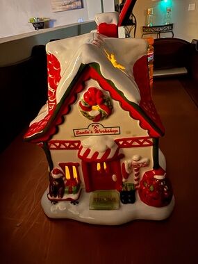 The White Barn Candle Co. Santa's Workshop House Candle Luminary Candle Holder